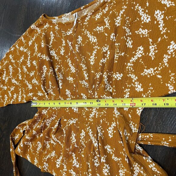 Anthropologie Blouse Small Amber Dolman Sleeve Top Golden Boho Floral Casual - Picture 10 of 10